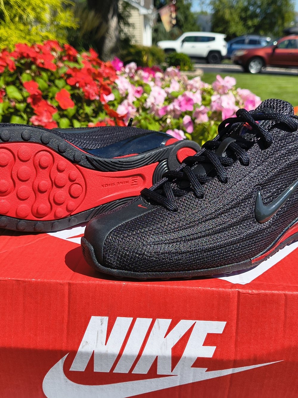 Nike Women's Shox Black and Red Running Shoes